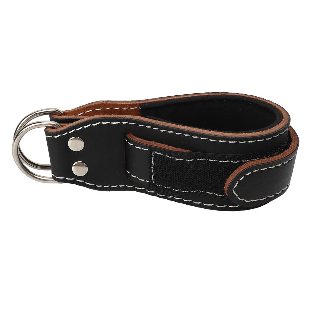 Ankle Strap Cowhide Wrist Cuff Hook and Loop D Ring Comfort Cuff Attachment for Workout Gym Cable