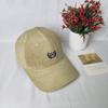 American retro old letter embroidered corduroy cap autumn and winter warm fashion men's and women's sunshade baseball cap