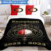3 шт. Комплект постельного белья с гербом Фейеноорда Роттердам 2D-печать (Включает 1 пододеяльник + 2 наволочки (без наполнителя)), Декор спальни, Подарок-вентилятор