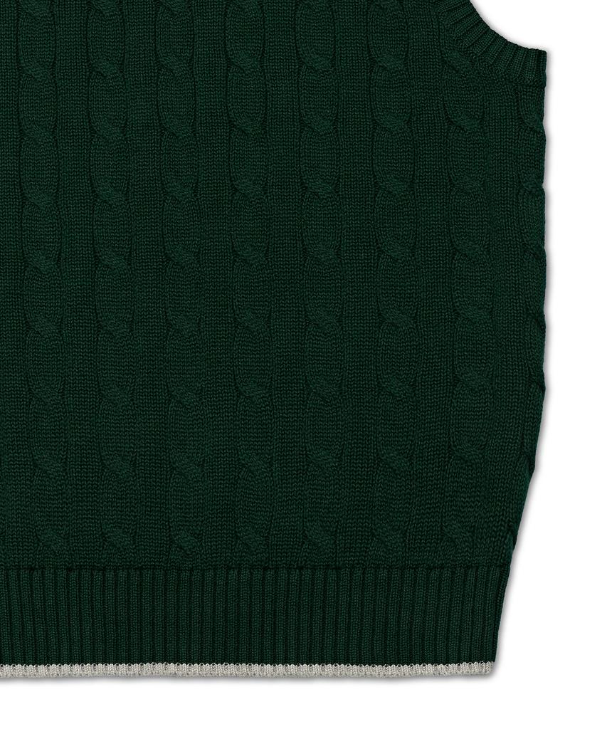 POLO RALPH LAUREN Cable Knit Cotton Sweater Vest - Green