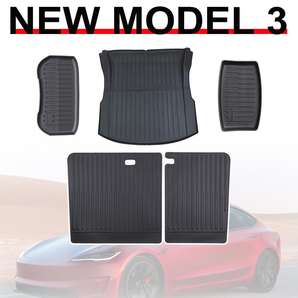 Cargo Liners for Tesla Model 3 2026-2024 Trunk Mats Front Frunk and Rear Trunk Tray Mat Protector Model 3 Highland Accessories