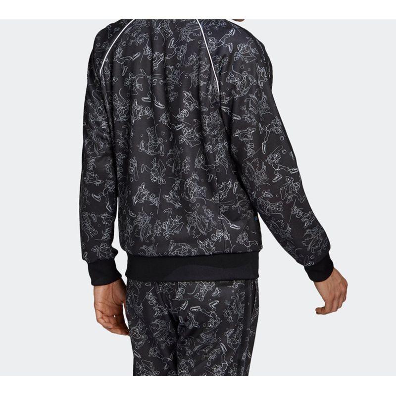 Adidas X Disney Goofy SST Track Jacket Full Print Men Jackets Black GD6023