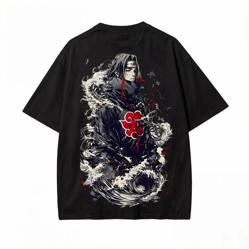 Naruto Akatsuki Anime Style Pattern Tshirt Izuto Uchiha Clan Tshirt 2026 Summer New Unisex Unisex Cotton Y2k Breathable Tshirt