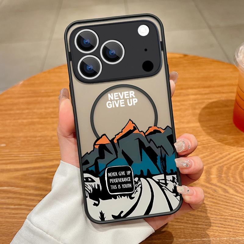 Магнитный чехол для телефона с принтом Голубая гора для iPhone 17 16 Pro 15 14 13 Pro Max 17e Для Magsafe Беспроводная зарядка ТПУ ПК Задняя крышка