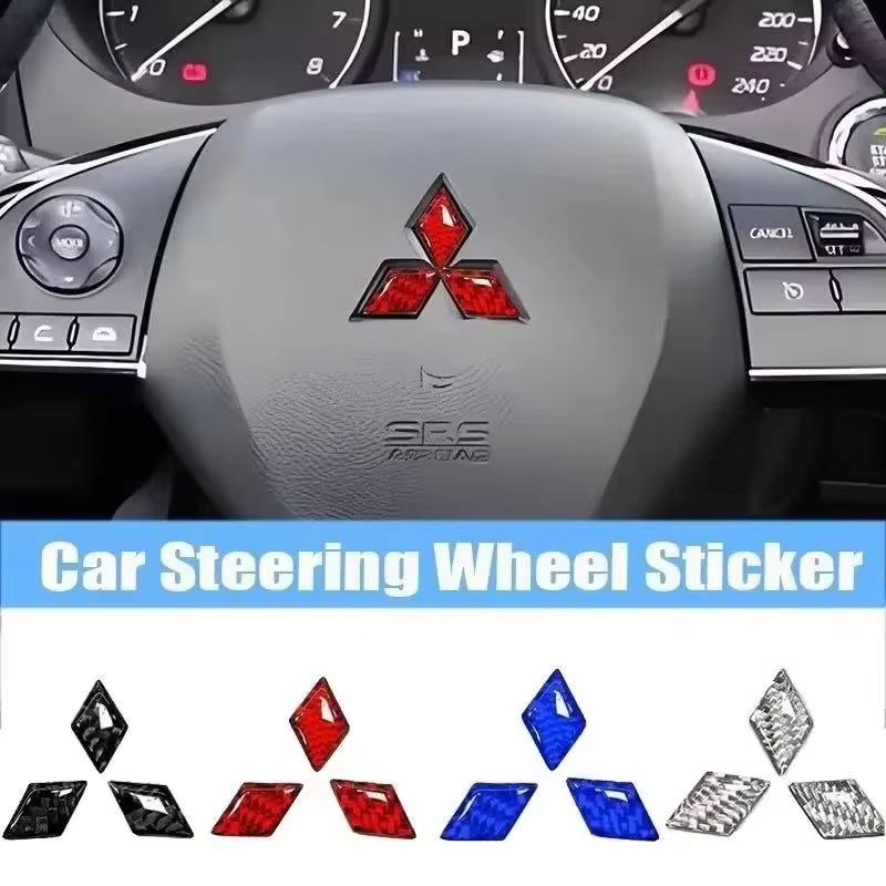 Epoxy Car Steering Wheel Center Emblem Sticker For Mitsubishi Ralliart Cordia Pajero Outlander Eclipse Galant Mirage Accessories