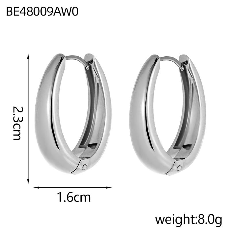 CARLIDANA Новые Модные Серьги Водонепроницаемые Не Тускнеющие Позолоченные 18K Изящные Серьги-Кольца из Нержавеющей Стали с Бусинами Овальной U-Формы для Женщин