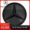 Автомобильная наклейка для Mercedes Benz Решетка радиатора Зеркало Эмблема Глянцевый Черный 3D Звезда Логотип Подходит для Mercedes Benz A C S SL CLA CLS GLA GLB