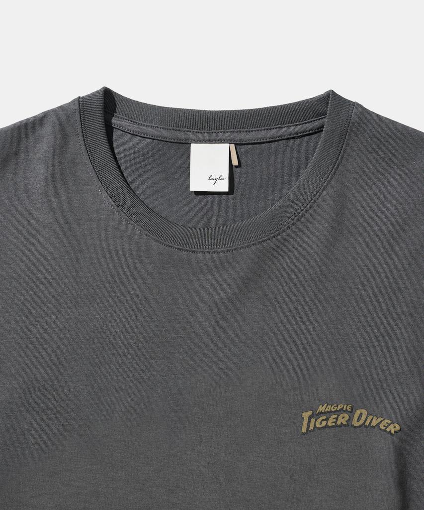 DIAMOND LAYLA [Machine Wash] Kkaho Haenyeo Short Sleeve T-Shirt T104 Charcoal