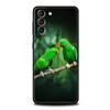 Чехол для телефона с попугаем для Samsung Galaxy S26 Ultra S25 Plus S24 FE S23 S22 5G S21 S20 Черный Мягкий