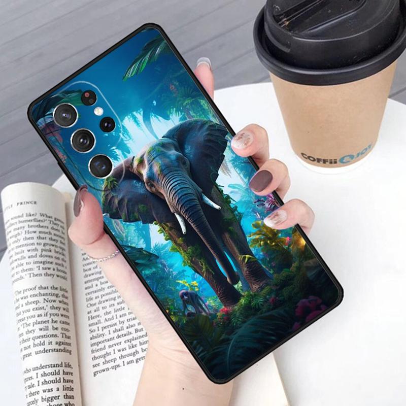 Чехол для телефона Животное Слон Чехол Для Samsung Galaxy S24 S25 Ultra S21 S22 Ultra S10E Note 10 Plus Note 20 FE S23