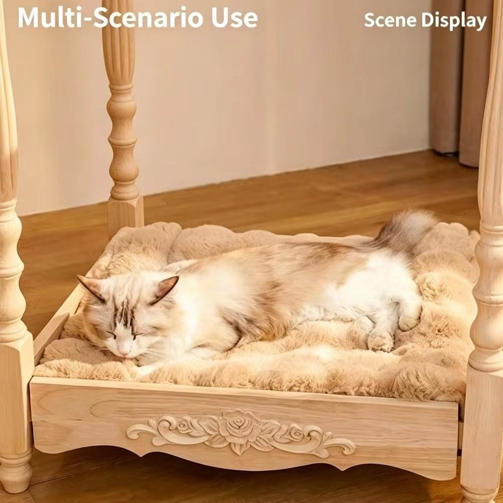 Soft Fluffy Pet Sleeping Mat Thickened Design Fluffy Pet Blanket Warm Plush Pet Mat Indoor Pet Use