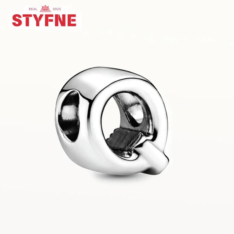 Silver 925 Alphabet Charms A-Z 26 Letters Fine Beads for DIY Jewelry Making Women Gifts Bracelet