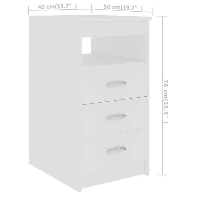 VidaXL Chest of Drawers White 40x50x76 Cm Engineered Wood 801805
