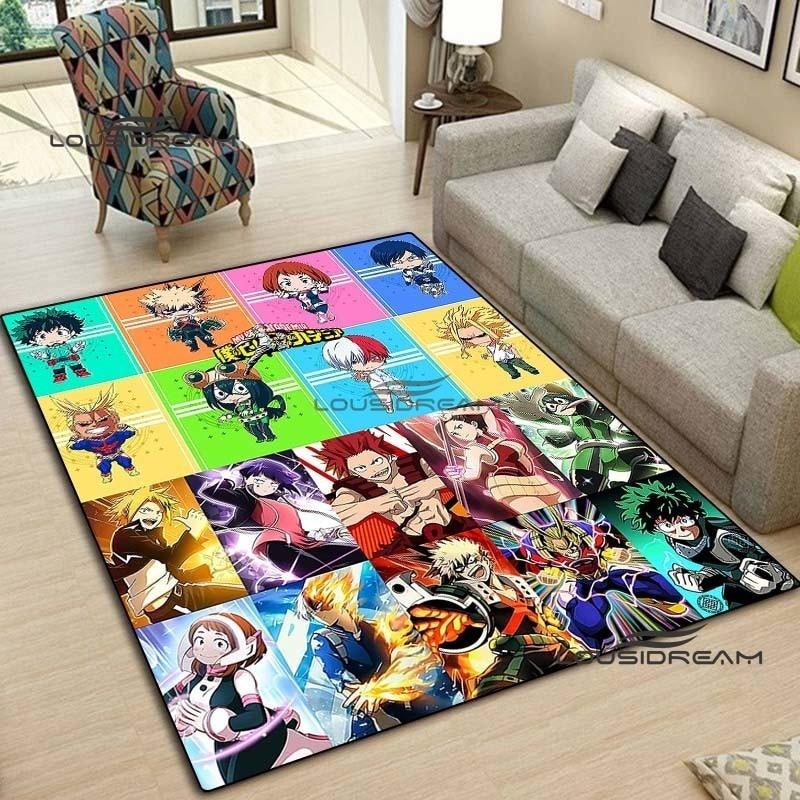My Hero Academia Anime Carpet and Rug Fashion Home Cartoon Decorate Rug Living Room Bedroom Area Carpet Study Porch Bedside Mat