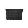 Portable Puffy Quilted Padded Makeup Bag Large Capacity Zipper Cotton Clutch Bag Solid Color Handbag Cosmetic Bag Beauty Case