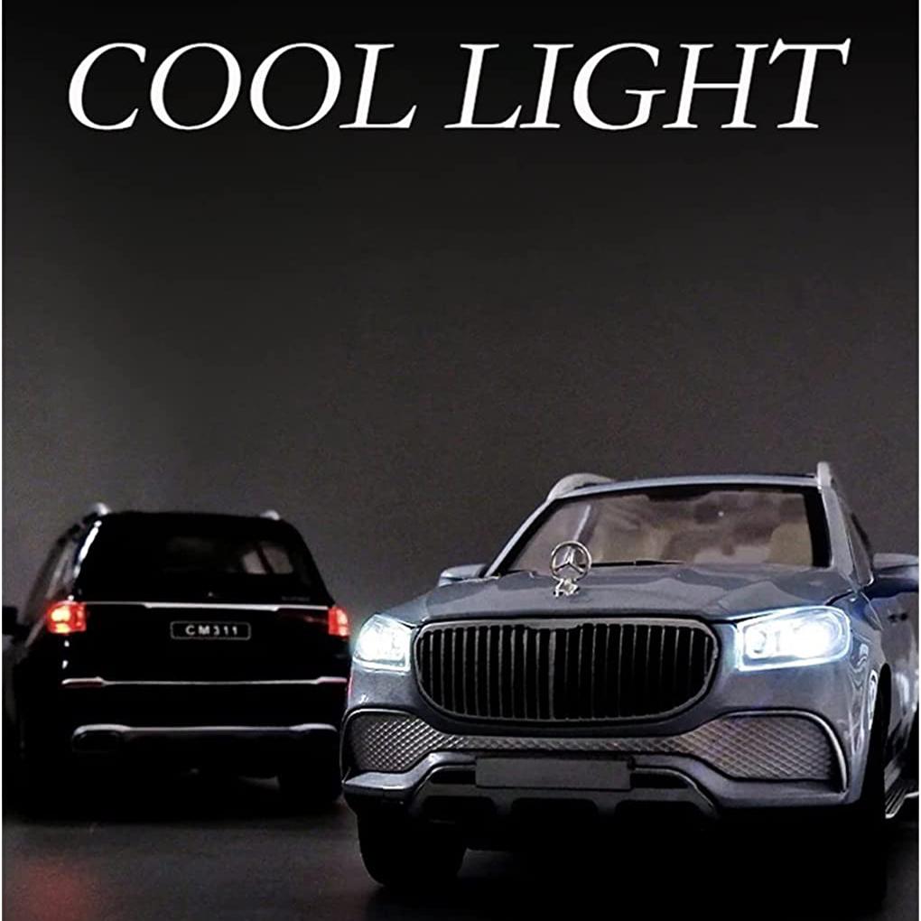 1:24-масштабная металлическая модель автомобиля GLS600, модели автомобилей из литого сплава, 6 дверей можно открыть с помощью звуковых и световых игрушек для детского орнамента