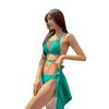Solid color three-piece Korean 1011 hot spring new sexy small breasts gather straps BIKINI split swimsuit