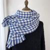 Клетчатый шарф Женский Зимний Новый Шарф Qiandongge Имитация Кашемира Теплая Шаль с Бахромой Утолщенный