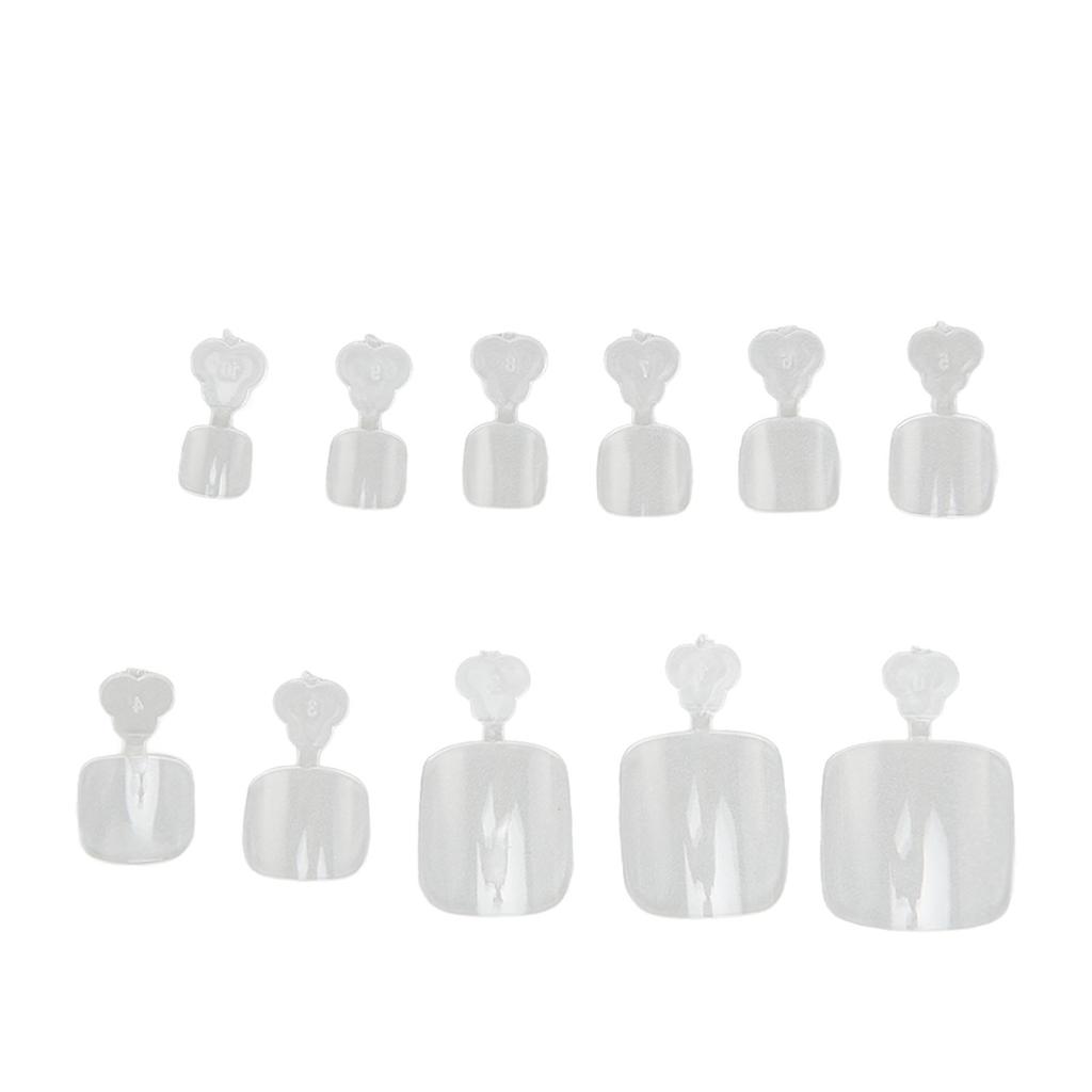 550 шт. Накладные типсы для ногтей на ногах, полное покрытие, прозрачные, искусственные, ультратонкие, разных размеров, дышащие типсы для ногтей на ногах с коробкой для хранения