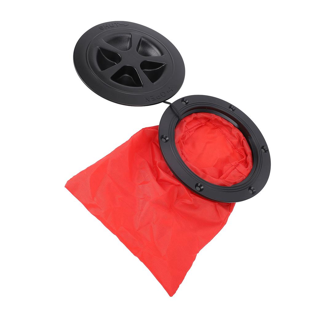 4 Inch Boat Deck Access Cover with Tool Bag Long Lasting Impact Proof Inspection Hatch Deck Plate for Marine Yacht Black