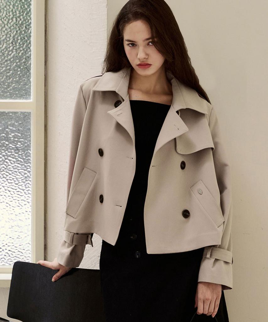 LUSIDA Classic Trench Crop Jacket_2 Colors