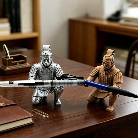 Настольное украшение «Терракотовый воин» от Yousheng, 3D-печатный держатель для ручек-солдат для офиса, Креативный держатель для карандашей «Древний воин», Украшение для домашнего офиса