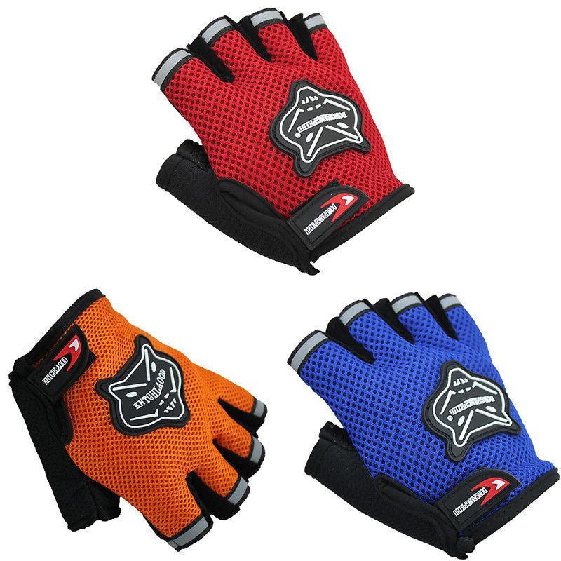 Lightweight Non-slip Half Finger Cycling Gloves In Red Yellow Blue And Black Colors