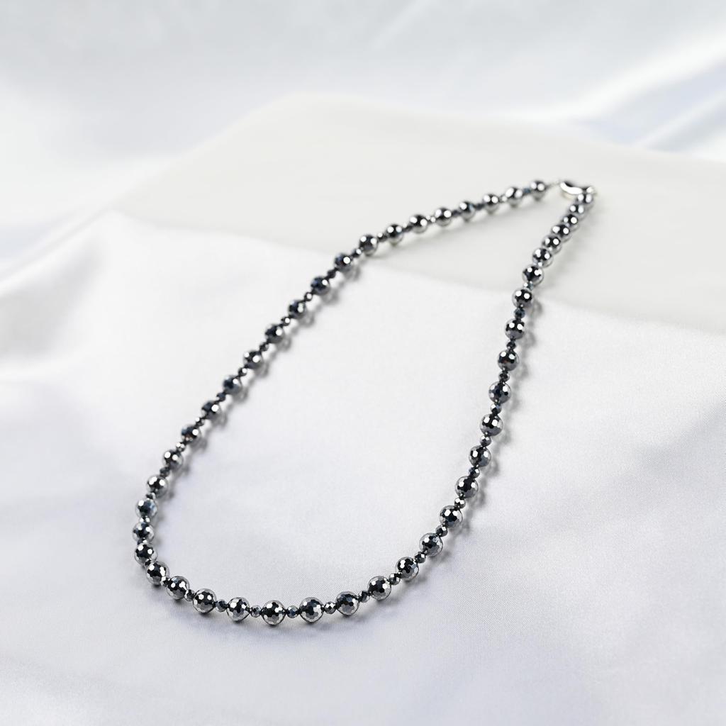 Ювелирный город Shosenkyo Terahertz Ore 6 мм шариковое ожерелье размер шеи 45 см зеркальная огранка Power Stone [Eigado]