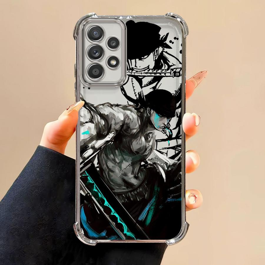 Аниме One Piece Зоро Мягкий чехол-бампер для телефона для Samsung Galaxy A52 A55 A16 A24 A21s A33 A35 A36 A25 A26 A15 A13