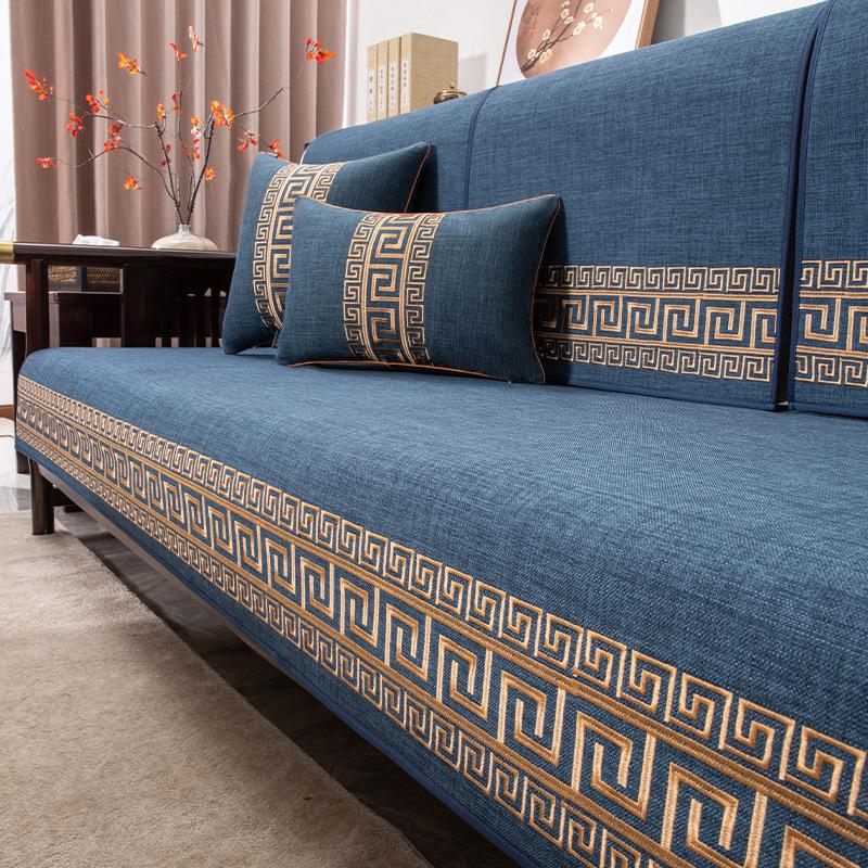 Новый китайский диван-подушка, нескользящий чехол для дивана, универсальный чехол для дивана Four Seasons, вышитая подушка