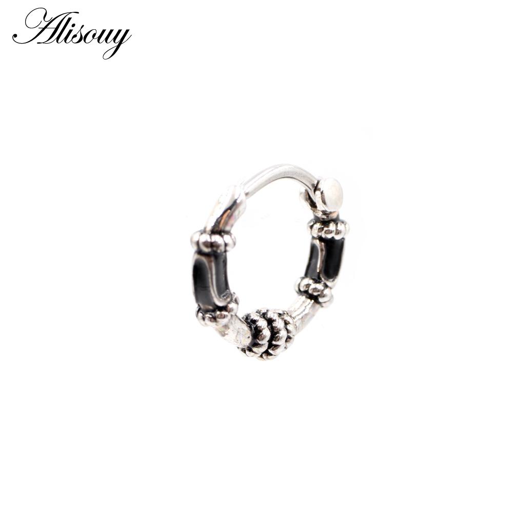 Alisouy 1 шт., серьги-кольца в стиле панк, готики, из нержавеющей стали, простые круглые серьги-кольца, рок-ролл, мужские и женские ювелирные изделия в стиле хип-хоп