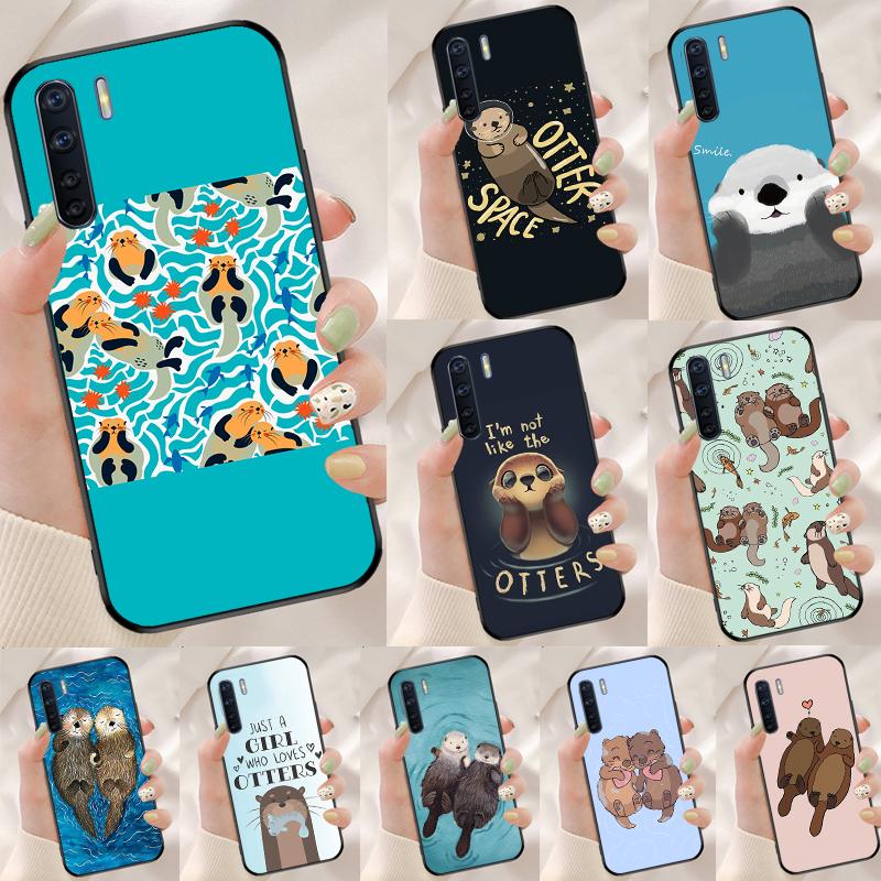 Милый мультяшный выдра Чехол Для Oppo A94 A54 A40 A60 A80 A98 A78 A18 A38 A58 A16 A76 A96 A17 A77 A74 A57S A15 Обложка