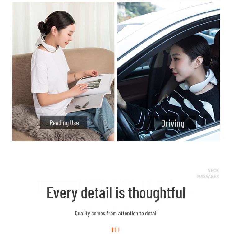 Умный массажер для шеи и плеч с импульсным нагревом и терапией горячим компрессом