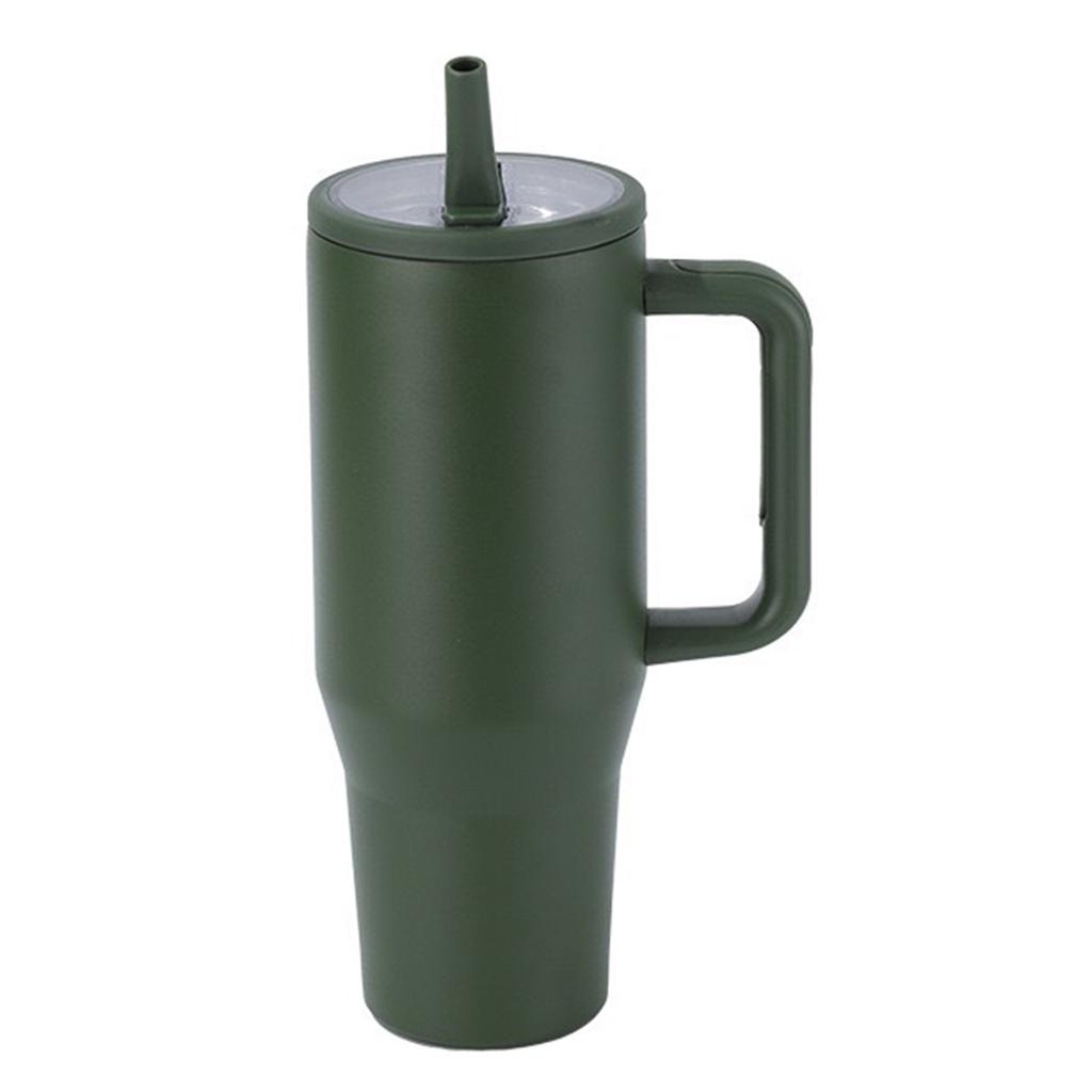 40oz Thermal Mug With Handle Insulated Long Straw Tumbler With Lids 304 Stainless Steel Coffee Tumbler Termos Cup for Travel Mug