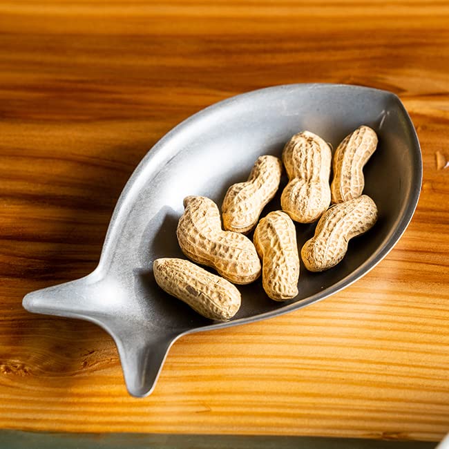 Vintage Inox Fish Plate, 160mm, Made In Japan, VINTAGEINOX [Authentic], Ideal for Cafes and Restaurants, Fish-Shaped Stainless Steel Plate with Aged