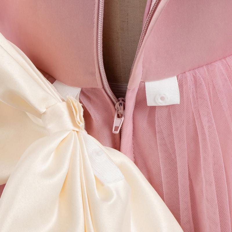 Girls' Baby Sleeveless Dress Short Princess Flower Pink Performance Flying Sleeve Toddler Children's Day Evening Dresses