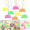 Hanging Swirl Banners for Kids Adult Birthday Party Activity Swirl Banners Fluorescence Hanging Streamers Party Supply