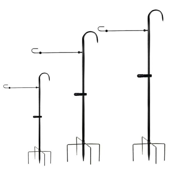 Подставка для флага в саду, многофункциональный держатель для флага во дворе с крючком для пастуха, толстая металлическая сегментированная подставка для флагштока для кормушек для птиц на открытом воздухе, флаги