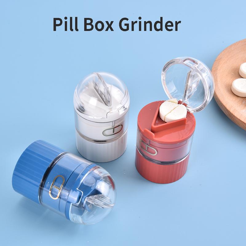 4 In 1 4 Layer Portable Tablet Grinder Pill Cutter Medicine Splitter Box
