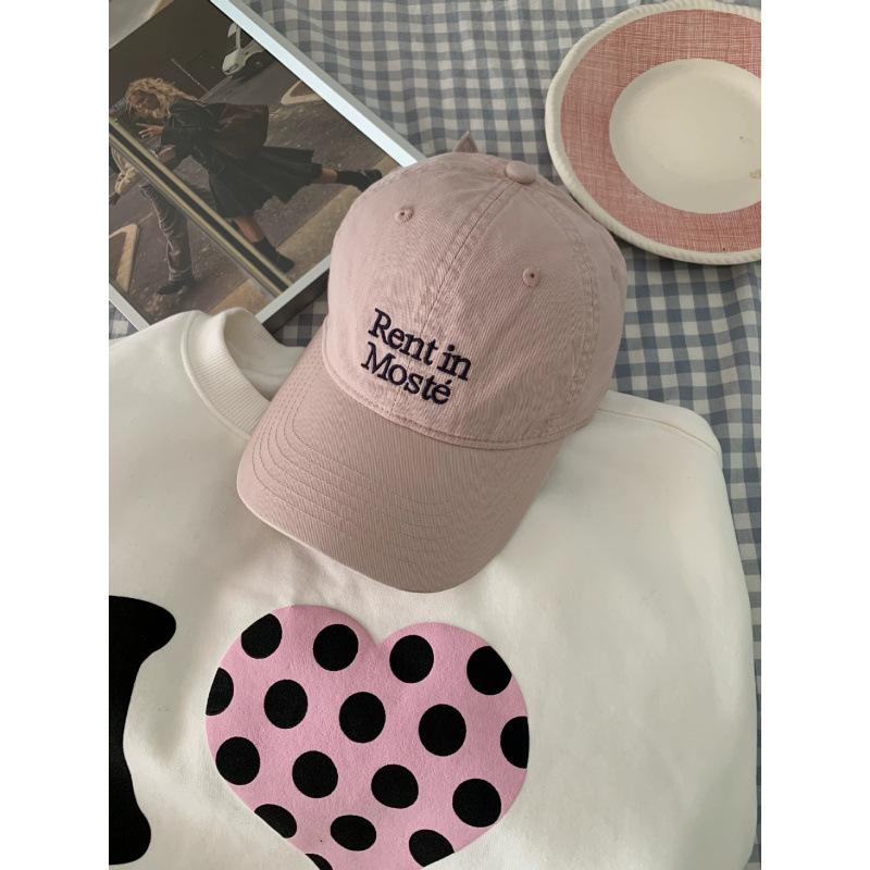 Big head circumference letter embroidery baseball cap spring new simple versatile cap men and women show small faces