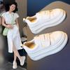 Белые туфли на липучке, женская обувь, новые весенние маленькие универсальные повседневные кроссовки на платформе для маффинов