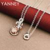 Elegant 925 Sterling Silver 16-30 Delicate Heart Shaped Round Zircon Necklace Women Gift Party Wedding Jewelry Accessories