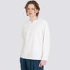 CUSTOMUS Men'S V-Slit Neckline Heart Logo Embroidered Long Sleeve T-Shirt Cxs25Fkrt903 Ivy