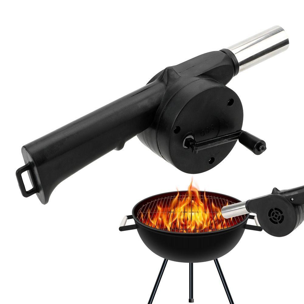 Black Hand-cranked Air Blower Durable BBQ Grill Fire Bellows Tools Barbecue Fan Picnic
