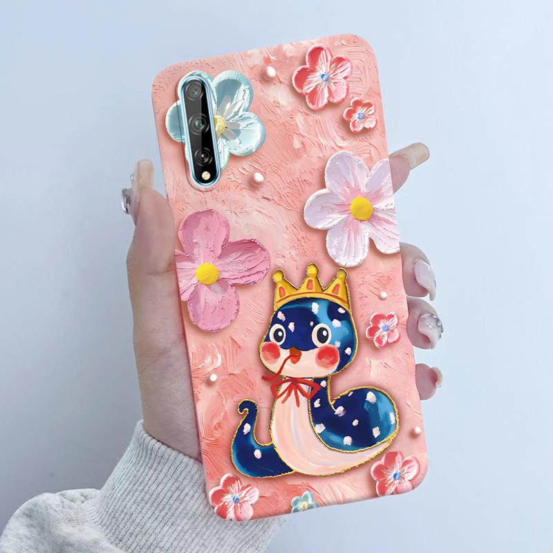 Чехол для телефона Huawei Y8p Дизайн 'Девочка с цветами' Мягкий силикон ТПУ Задняя крышка для Huawei P Smart S Y 8p HuaweiY8p AQM-LX1 Чехлы
