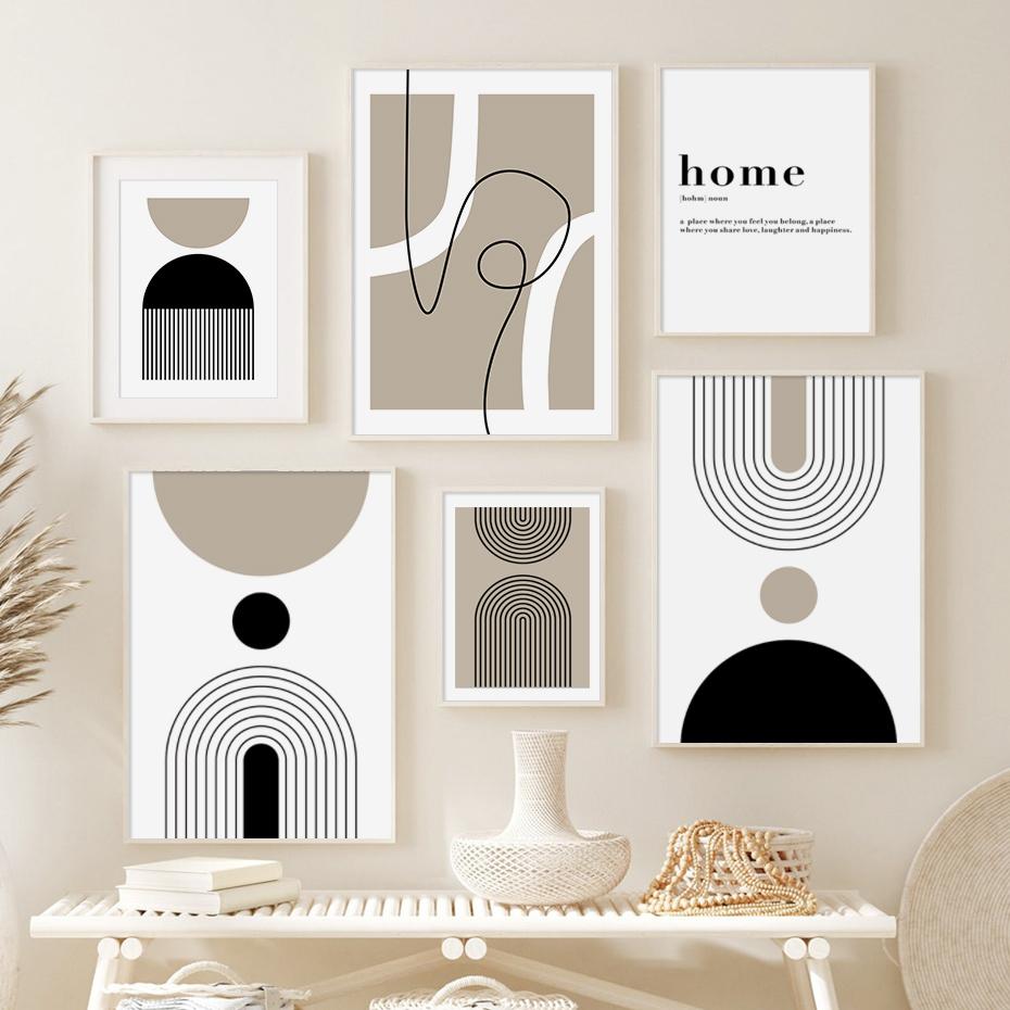 Богемия Абстракция Радуга Линия Минималистичные Плакаты Печать Холст Картина Настенные Картины Спальня Гостиная Домашний Декор