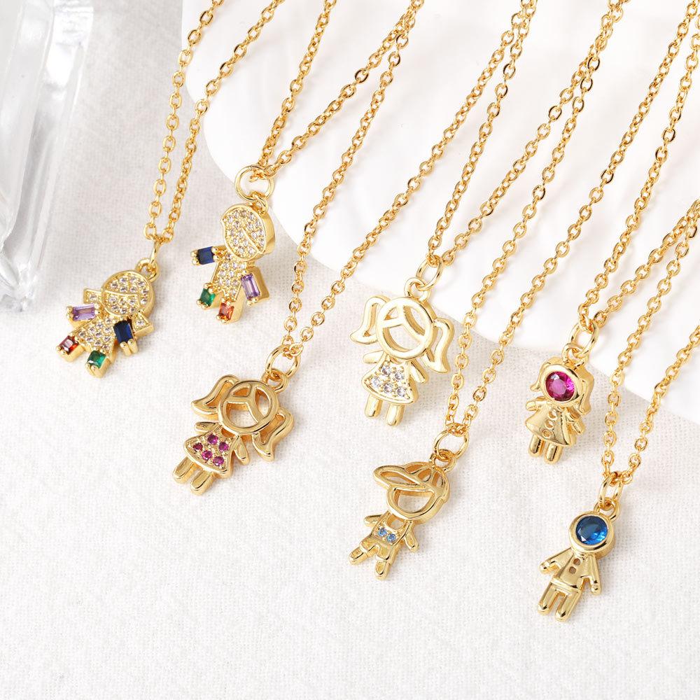 SongYi Dainty 18K Real Gold Plated Heart Necklace Copper Cubic Zirconia Love Pendant Minimalist Clavicle Chain Jewelry for Women