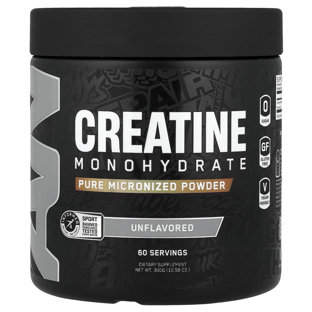 Creatine Monohydrate, Pure Micronized Powder, Unflavored, 300G (10.58Oz)