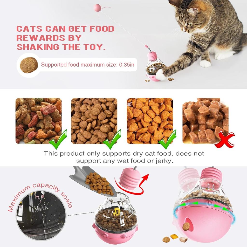 Cat Interactive Toys for Indoor Cats Kitten Wand Toy Weight Loss Kitty Funny Balls Slow Food Dispenser Feeder Treat Dispensing F