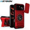 KEYSION Магнитный чехол для телефона Infinix Note 60 Ultra 5G Защита сдвижной камеры Вертикальная подставка Кольцо 360° Ударопрочная задняя крышка